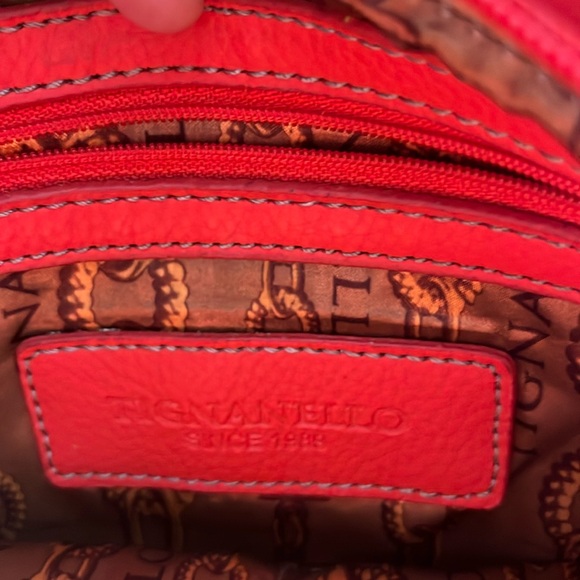 Tignanello Red Pebbled Leather Crossbody Purse Handbag. - Picture 11 of 13